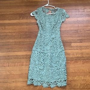 Mini lace teal dress